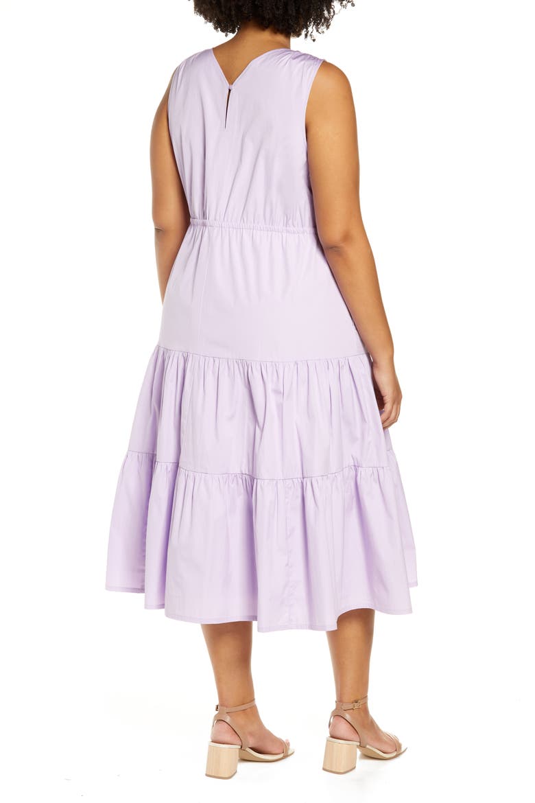Tiered Poplin Dress, Alternate, color, PURPLE BLOOM
