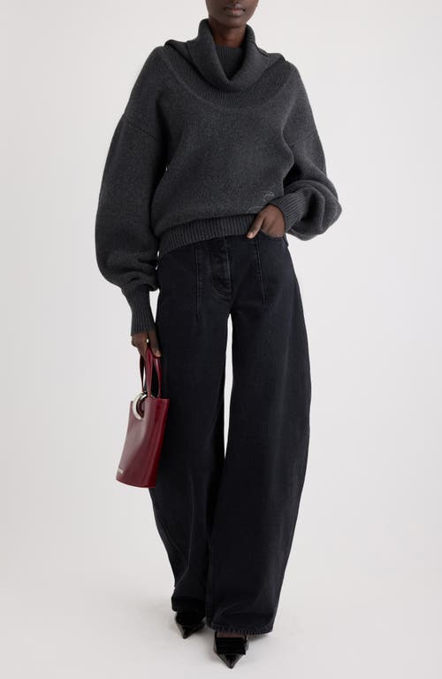 Jacquemus La Maille Pallone Virgin Wool & Cashmere Turtleneck Sweater In Black