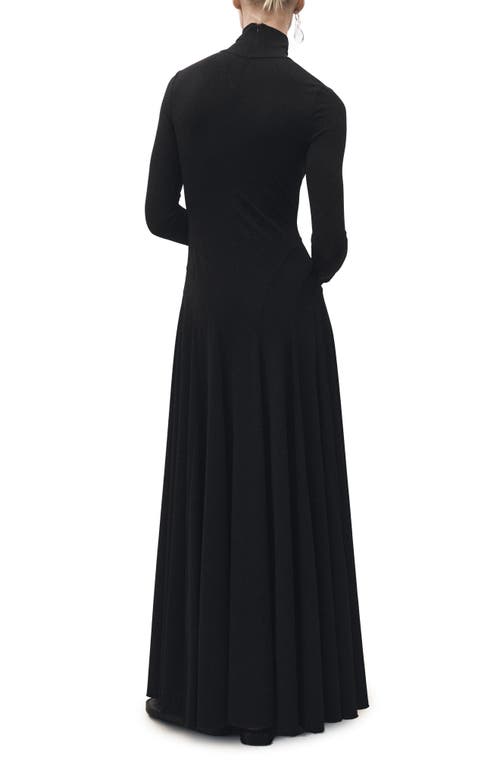 Mango Turtleneck Long Sleeve Ponte Dress In Black
