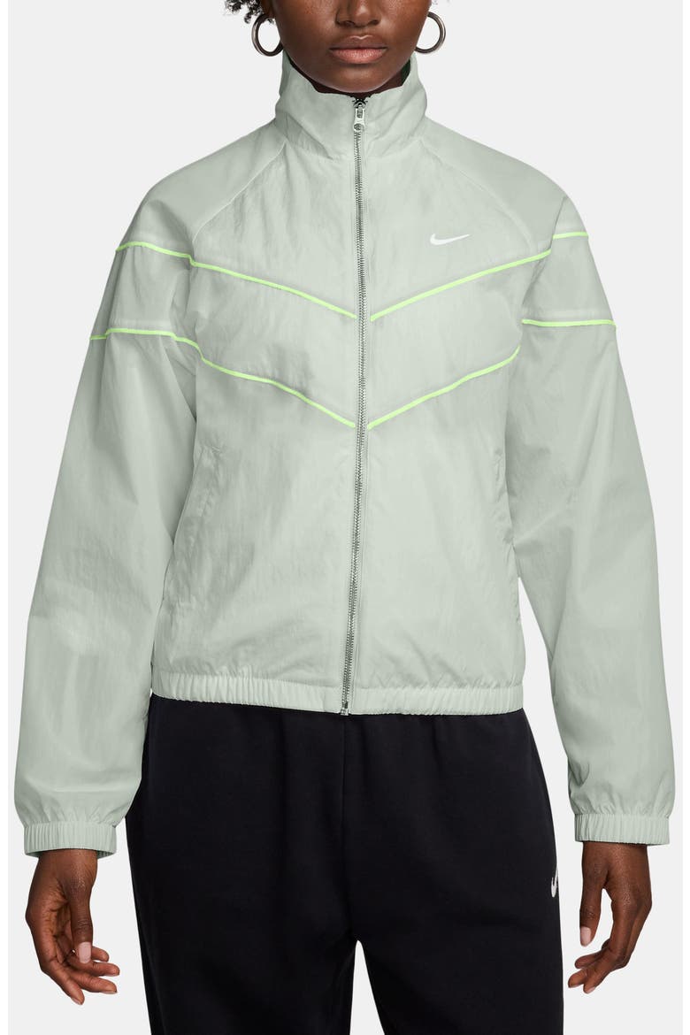 Windrunner Water Repellent Jacket, Main, color, LIGHT SILVER/ BARELY VOLT