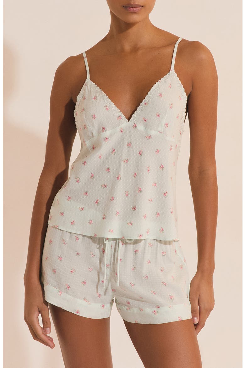 Olivya Caraco Pajama Camisole, Main, color, IMP FOND VERT