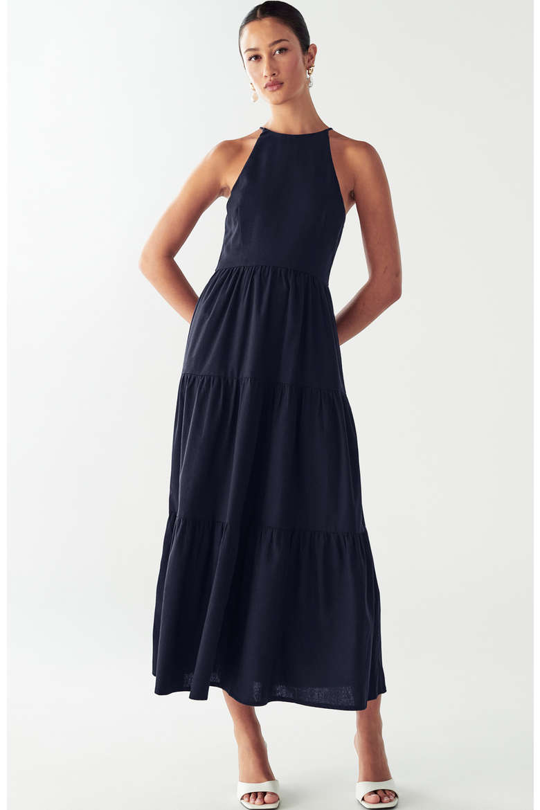 Aquila Maxi Dress, Alternate, color, Navy Blue