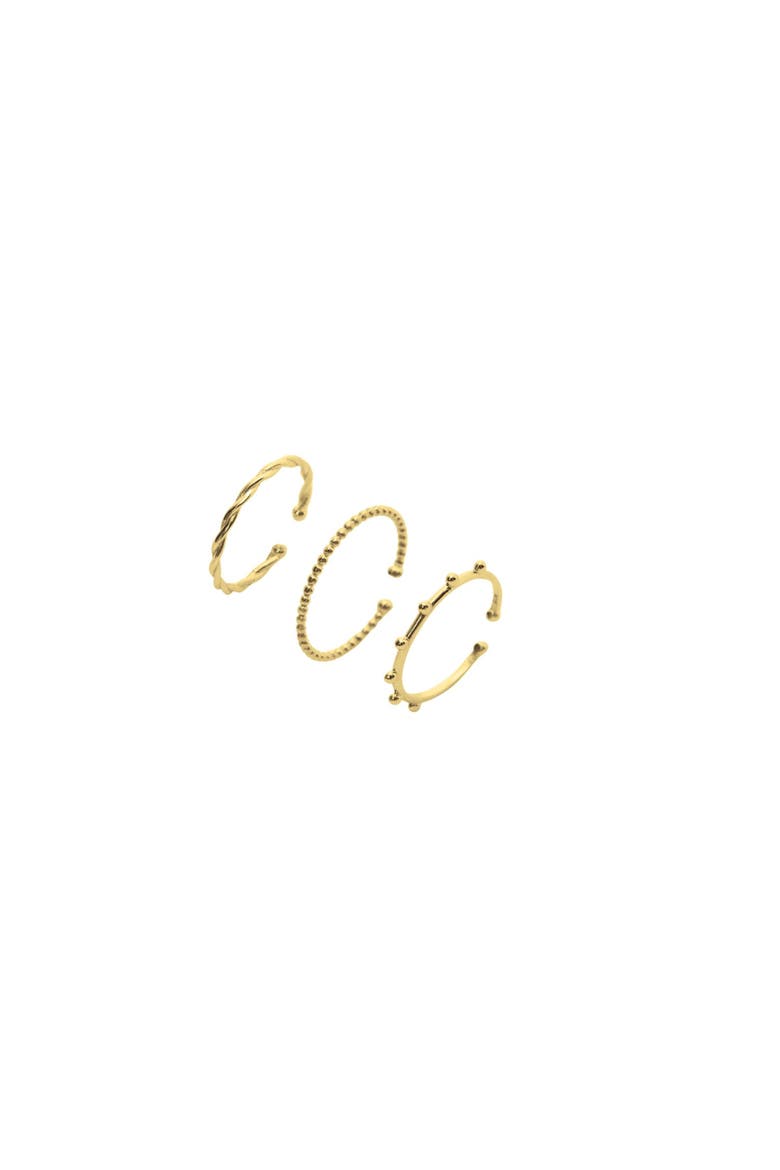 Skinny Layering Adjustable Ring Set, Main, color, Gold