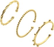 Spero London Skinny Layering Adjustable Ring Set