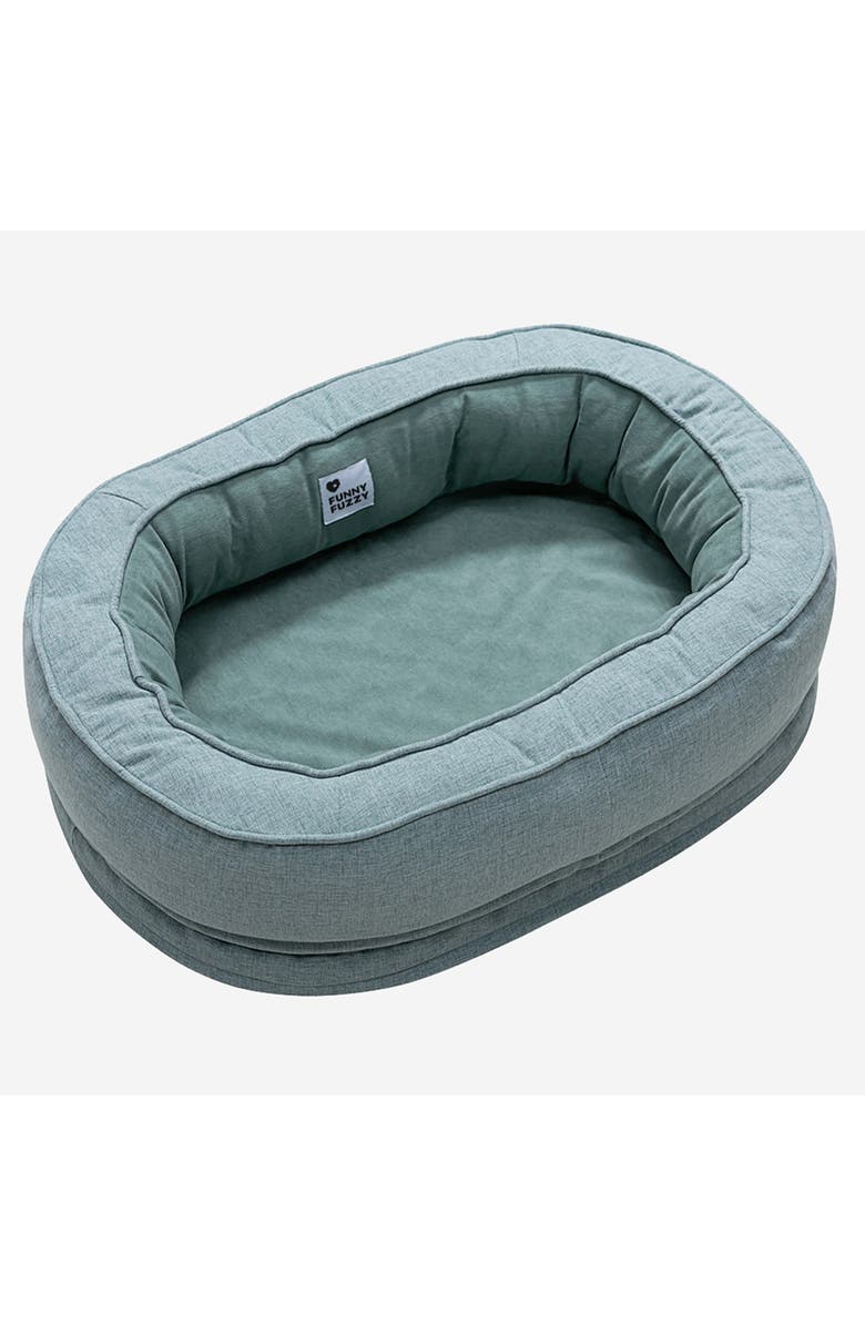 FunnyFuzzy Donut Dog Bed, Main, color, Lake Green