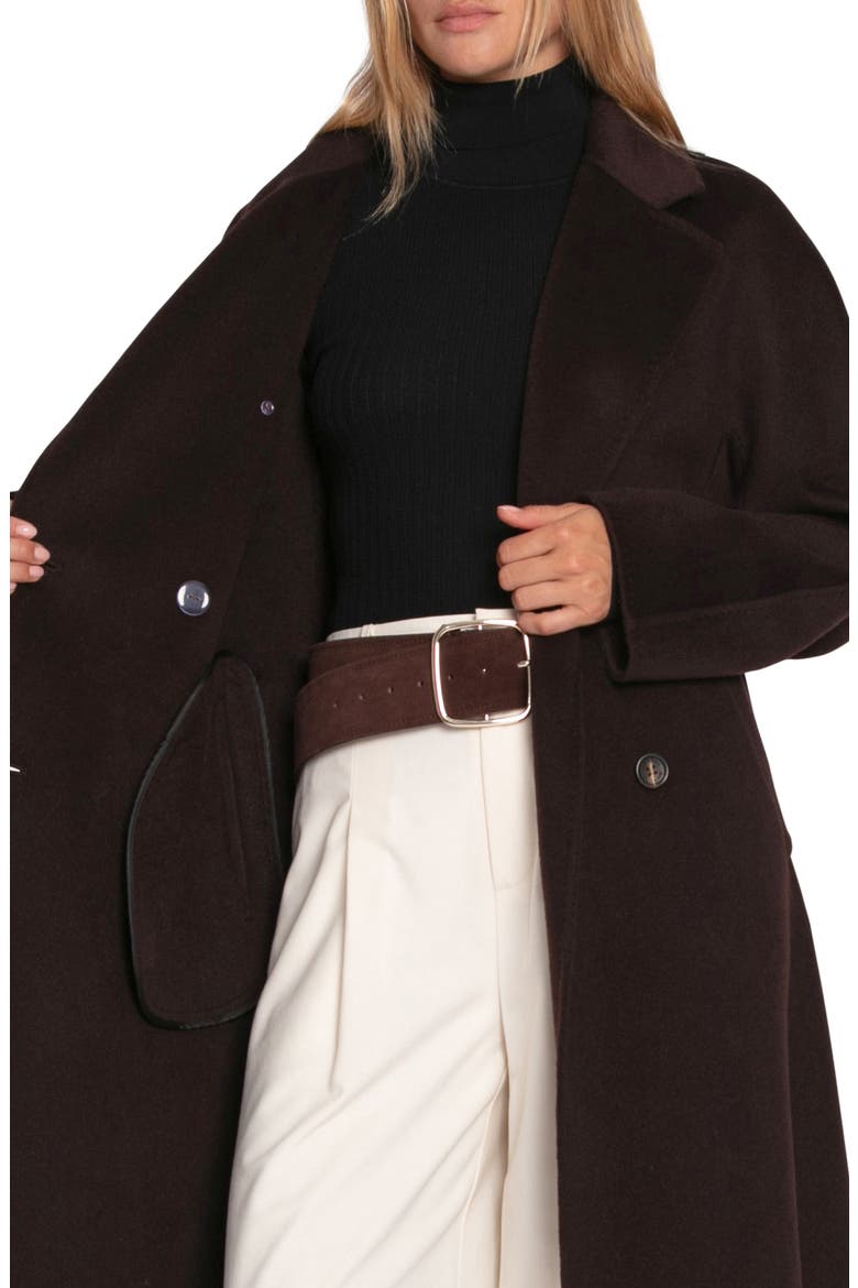 Real Love Double Breasted Maxi Coat, Alternate, color, CHOCOLATE