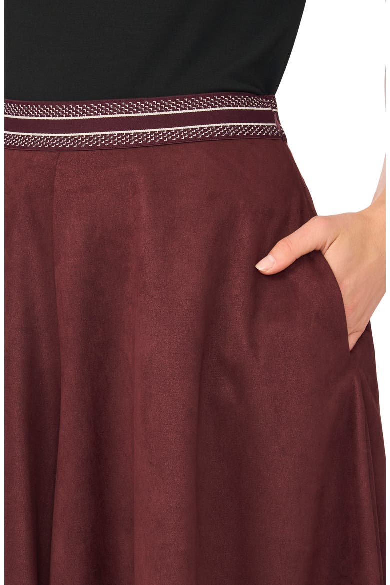Faux Suede Wide Leg Culottes, Alternate, color, MAUVE MARSALA