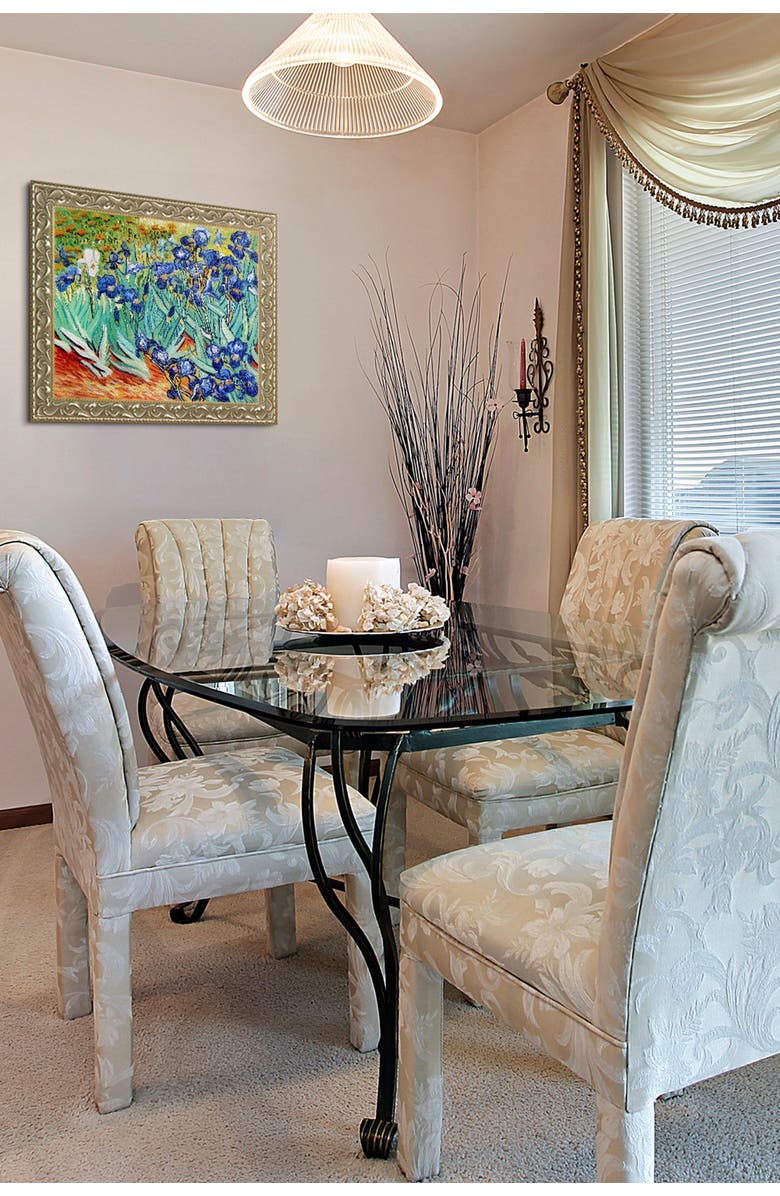 OVERSTOCK ART Irises by Vincent Van Gogh Framed Hand Painted Oil on Canvas, Alternate, color,