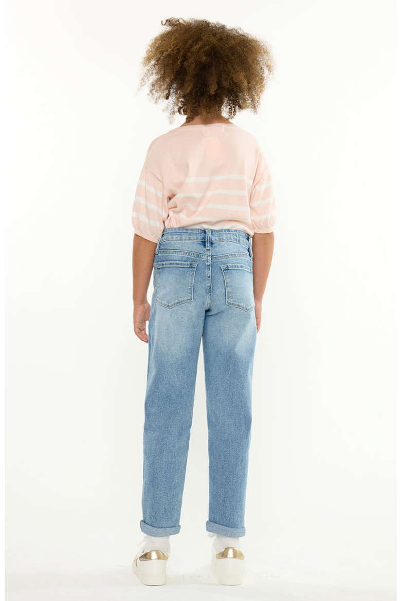 Halo Mid Rise Mom Jeans, Alternate, color, Light Wash