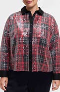 Foxcroft Marina Sequin Button-Up Shirt