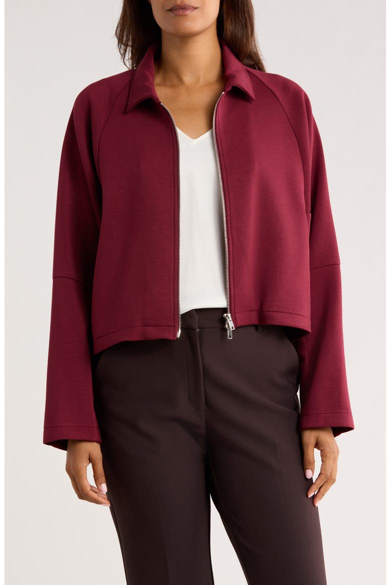 Boxy Crop Jacket, Main, color, BURGUNDY