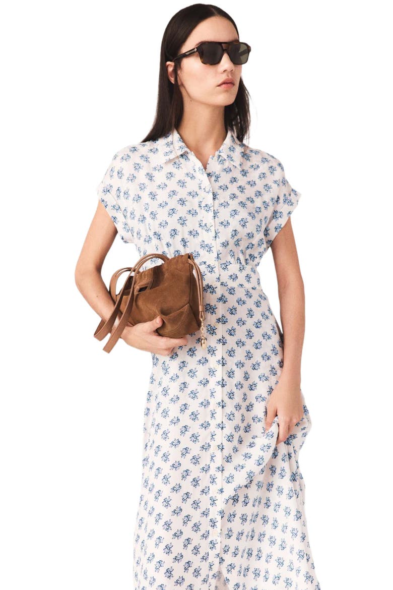 Jacquard print maxi dress, Alternate, color, Blue small flowers print