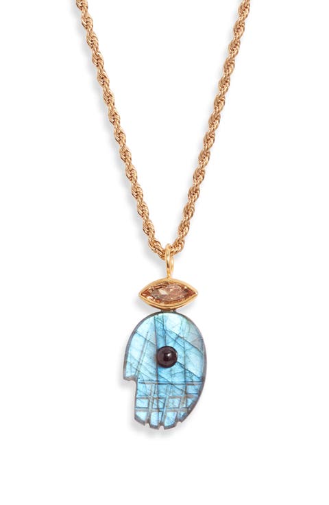 Mystic Hamsa Pendant Necklace