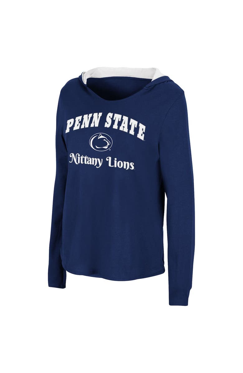 COLOSSEUM Women's Colosseum Navy Penn State Nittany Lions Catalina Hoodie Long Sleeve T-Shirt, Alternate, color, Navy