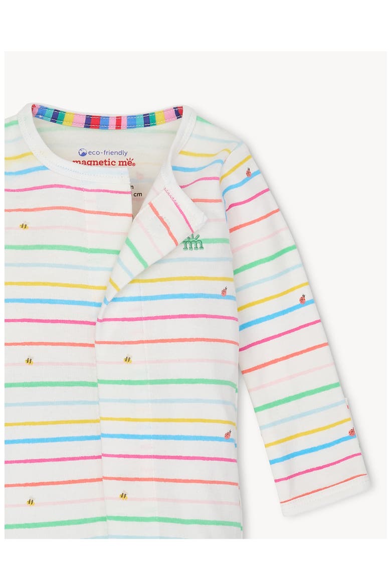 Rainbow Road Stripe Organic Cotton Footie, Alternate, color, RAIN