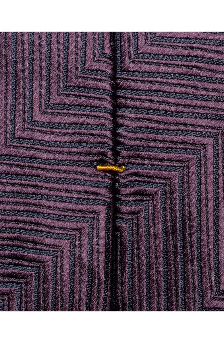 Eton Herringbone Silk Tie, Alternate, color, Dark Red