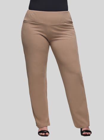 24seven Comfort Apparel Plus Size Comfortable Stretch High Waist Dress Pants  | Nordstrom