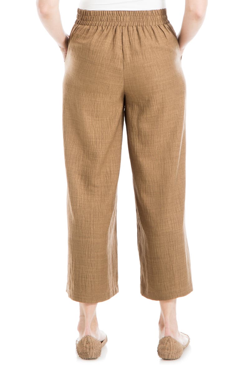 Textured Wide Leg Pants, Alternate, color, BROWN