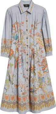 Etro Floral Print Cotton Shirtdress