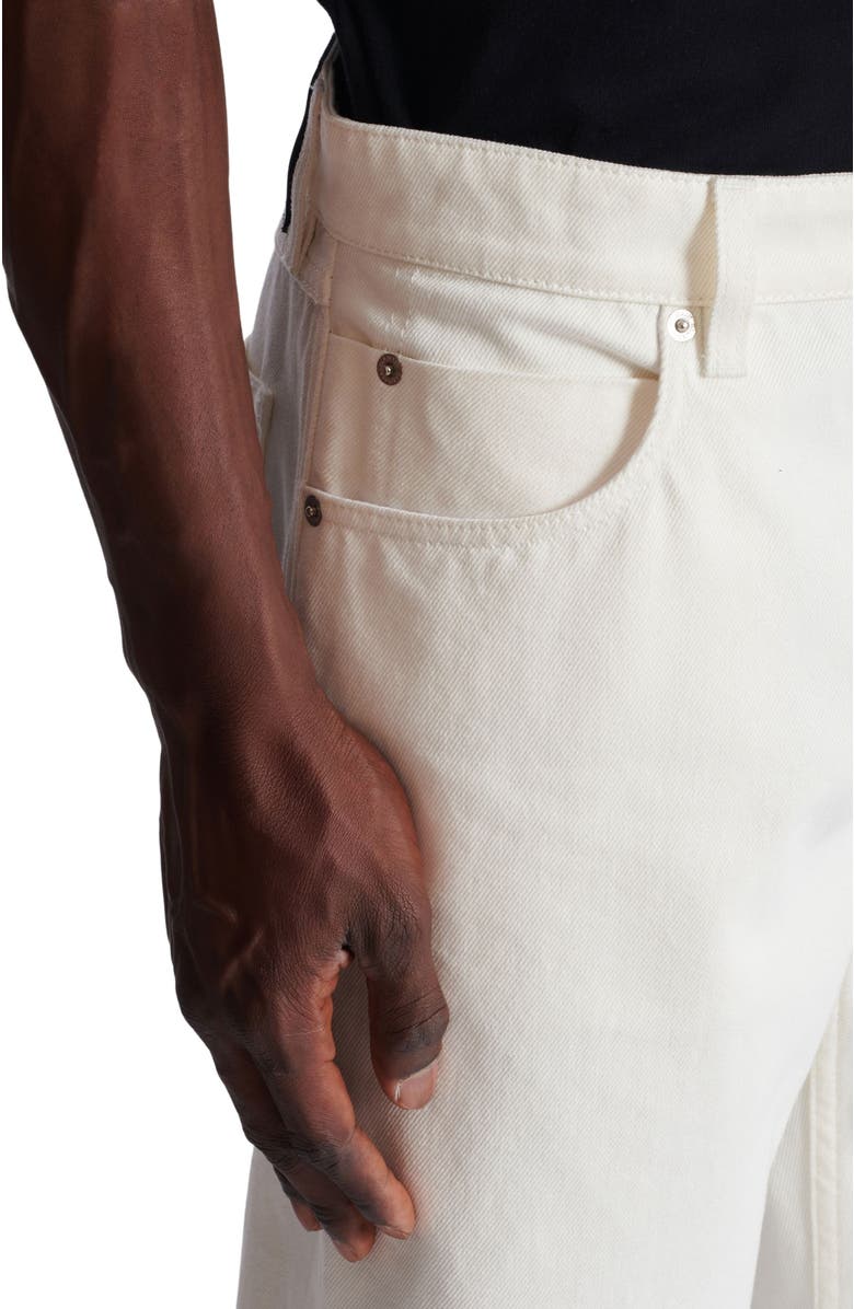 Balmain White denim straight-cut jeans, Alternate, color, White