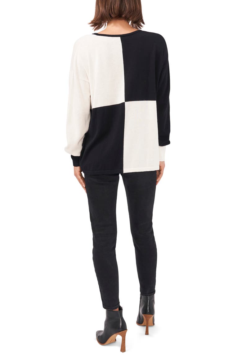 Colorblock Sweater, Alternate, color, RICH BLACK