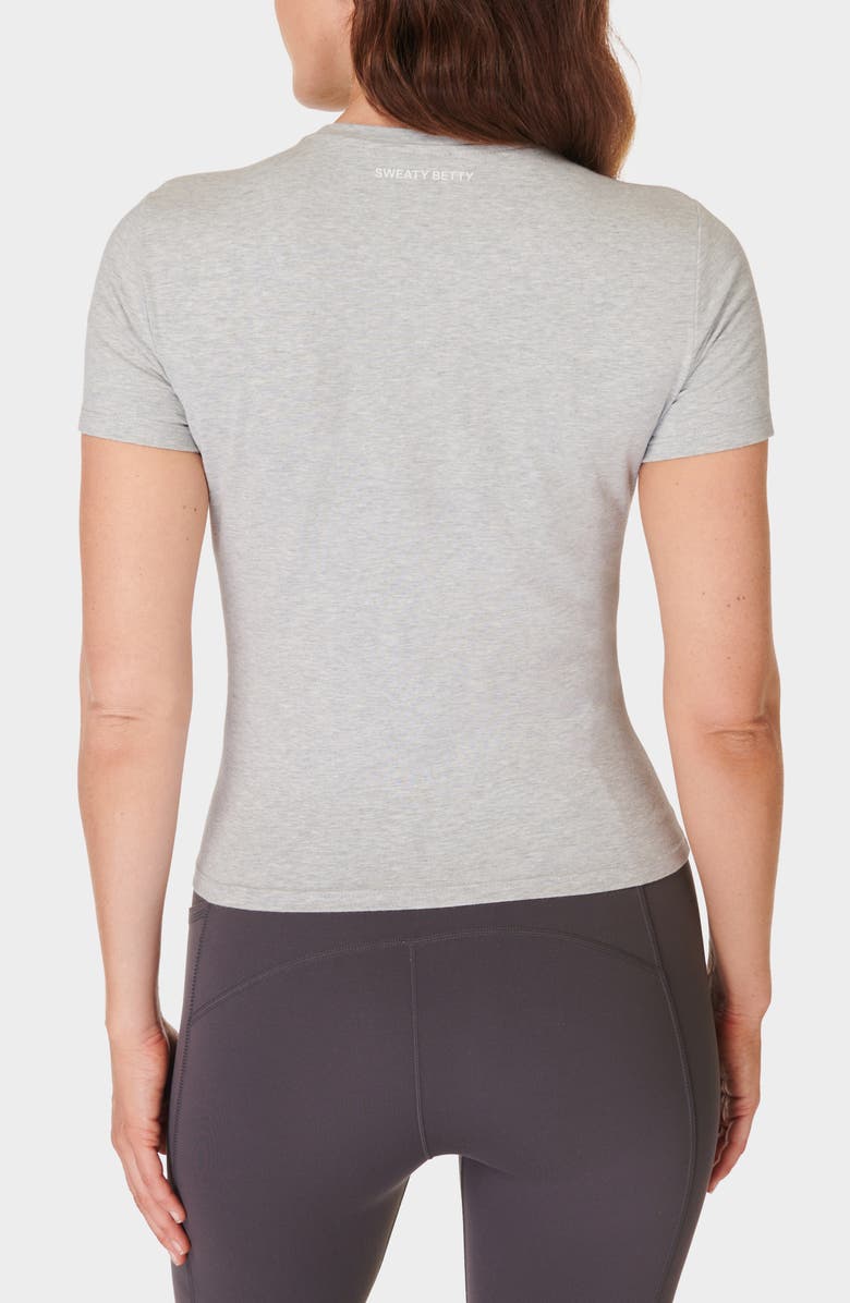 Sweaty Betty Essential Sculpt Tee, Alternate, color, Light Grey Marl