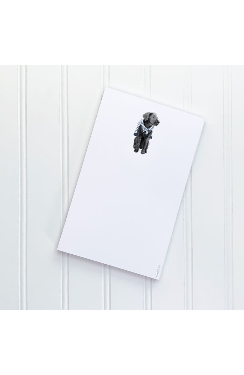 Ramus & Co Preppy Black Lab 5" x 8" Winter Notepad, Main, color,