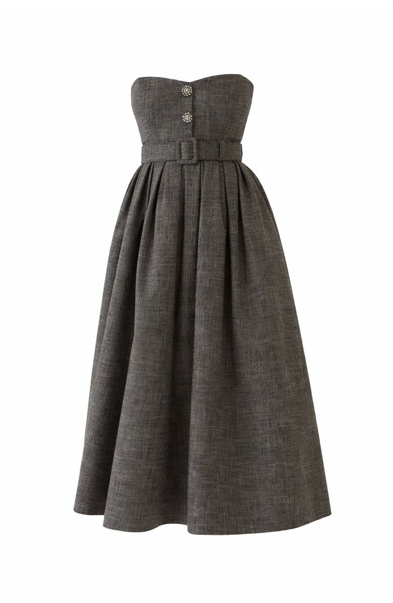 Exquise Arlan Midi Strapless Dress, Alternate, color, Anthracite