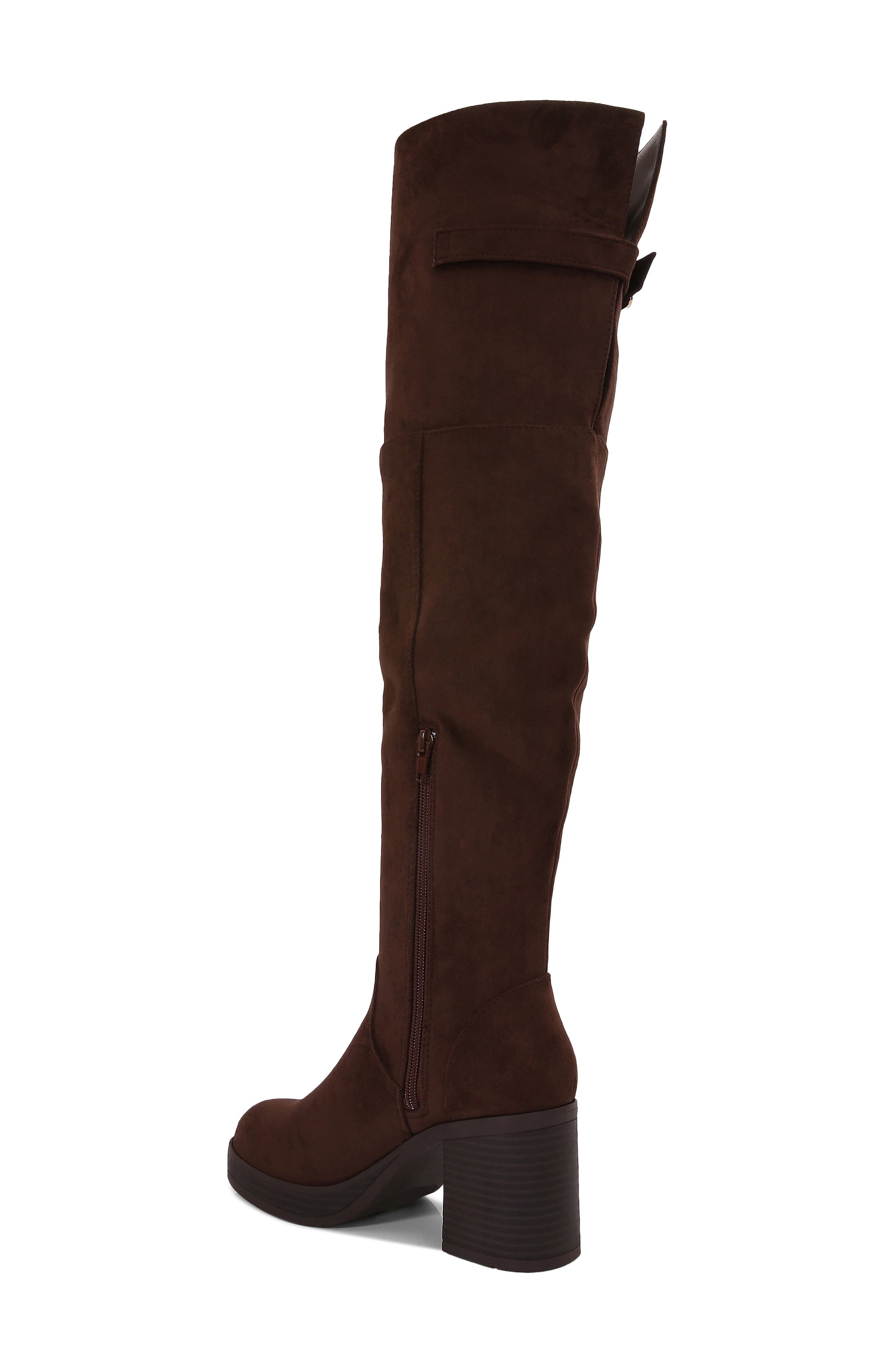 Banks Over the Knee Faux Leather Boot, Alternate, color, BROWN