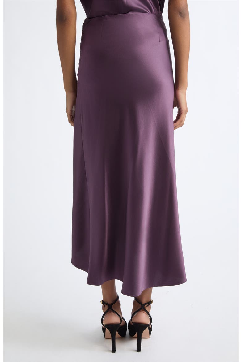 Felecia Ruched Silk Blend Midi Skirt, Alternate, color, DARK EGGPLANT