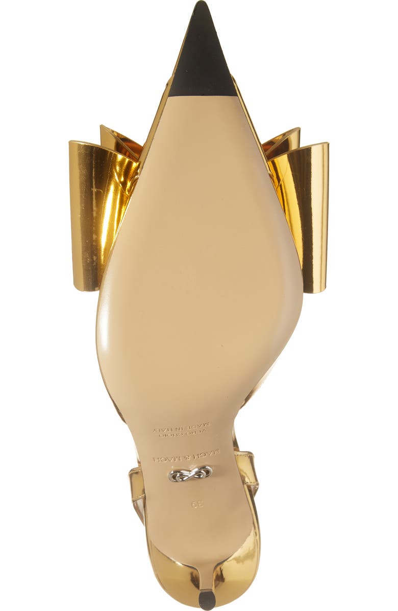 Mach & Mach Le Cadeau Bow Pointed Toe Metallic Slingback Pump, Alternate, color,