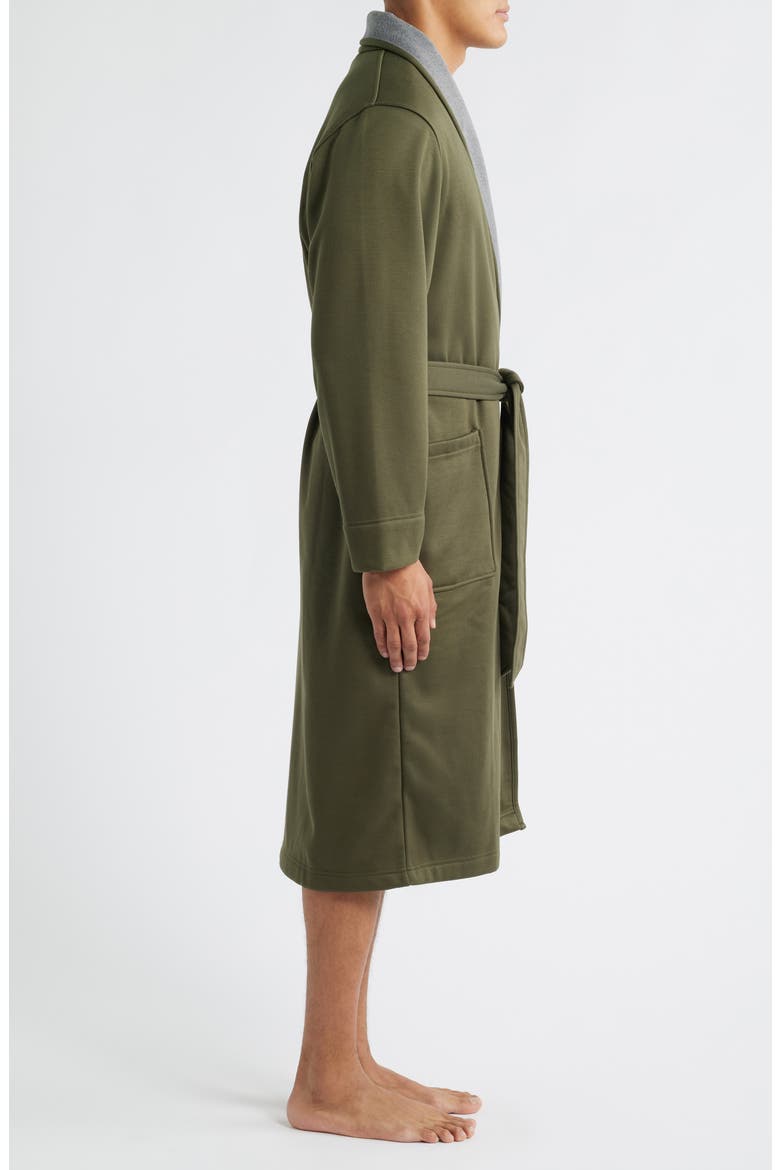 Essential Fleece Lined Robe, Alternate, color, OLIVE NIGHT