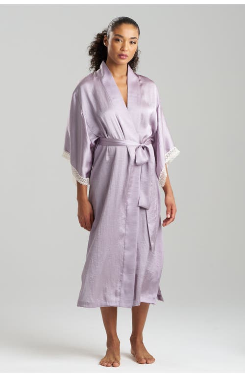 Natori Ashley Icon Robe W/ Lace In Light Iris
