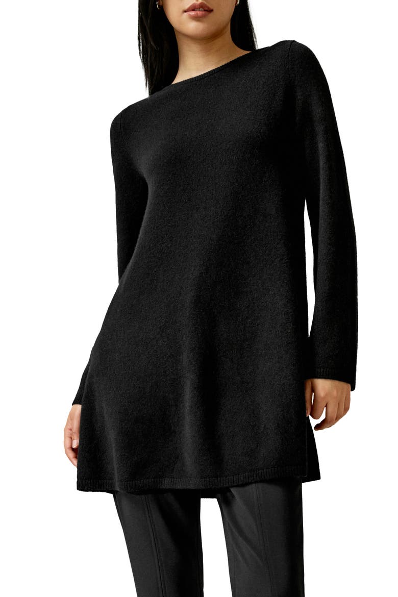 Women's Detachable Turtleneck Pullover Cashmere Sweater, Main, color, Black