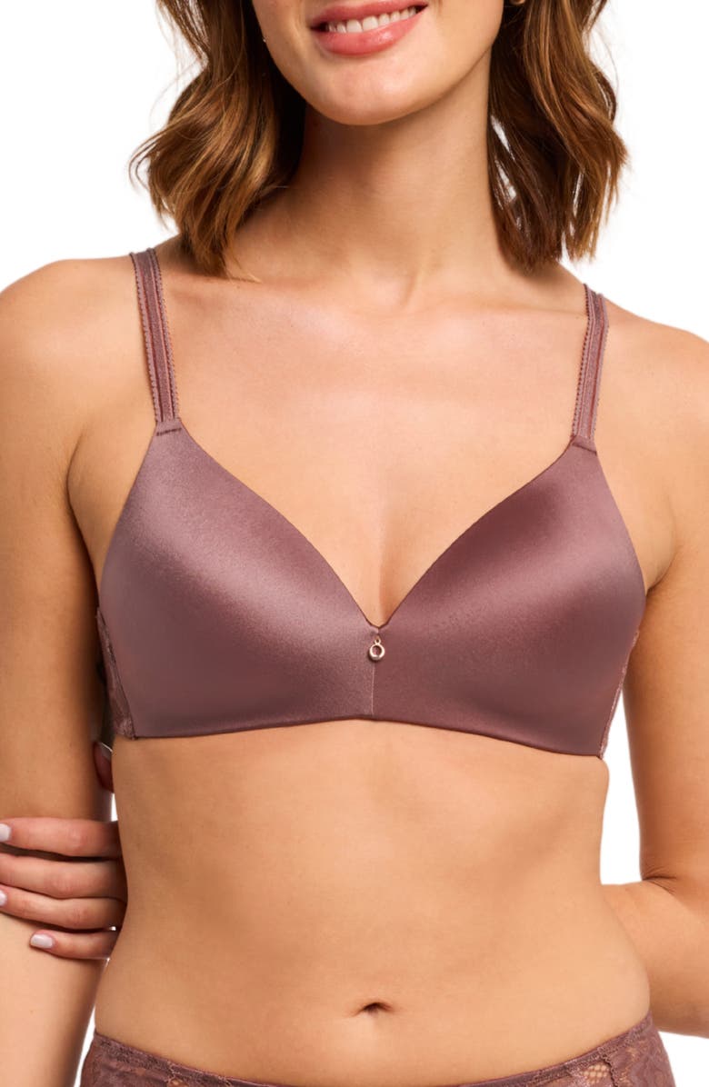 Montelle Intimates Metallic Wireless T-Shirt Bra, Main, color, Woodrose