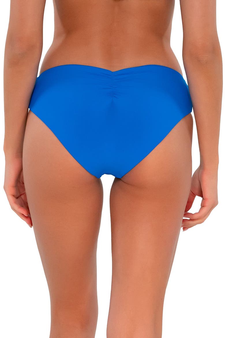 Alana Reversible Hipster Bikini Swim Bottoms, Alternate, color, Electric Blue