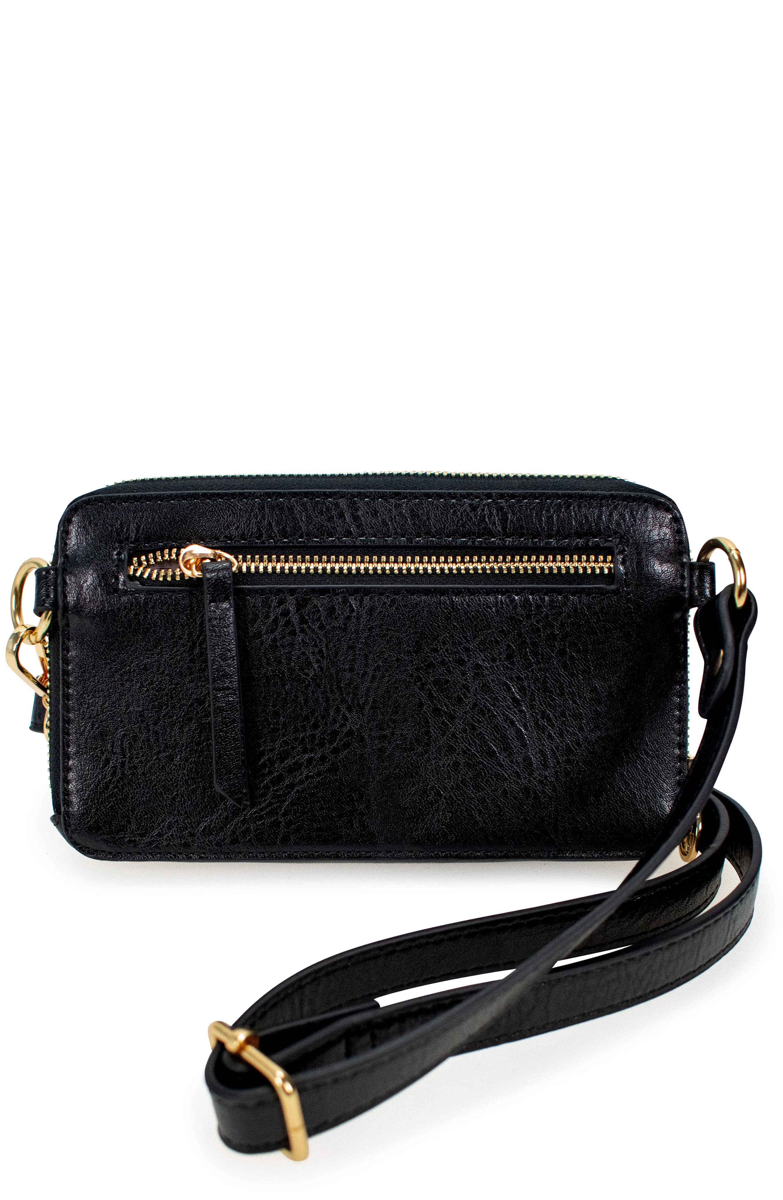 BADGLEY MISCHKA Madalyn Vegan Leather Pouch Belt Bag, Alternate, color, Black