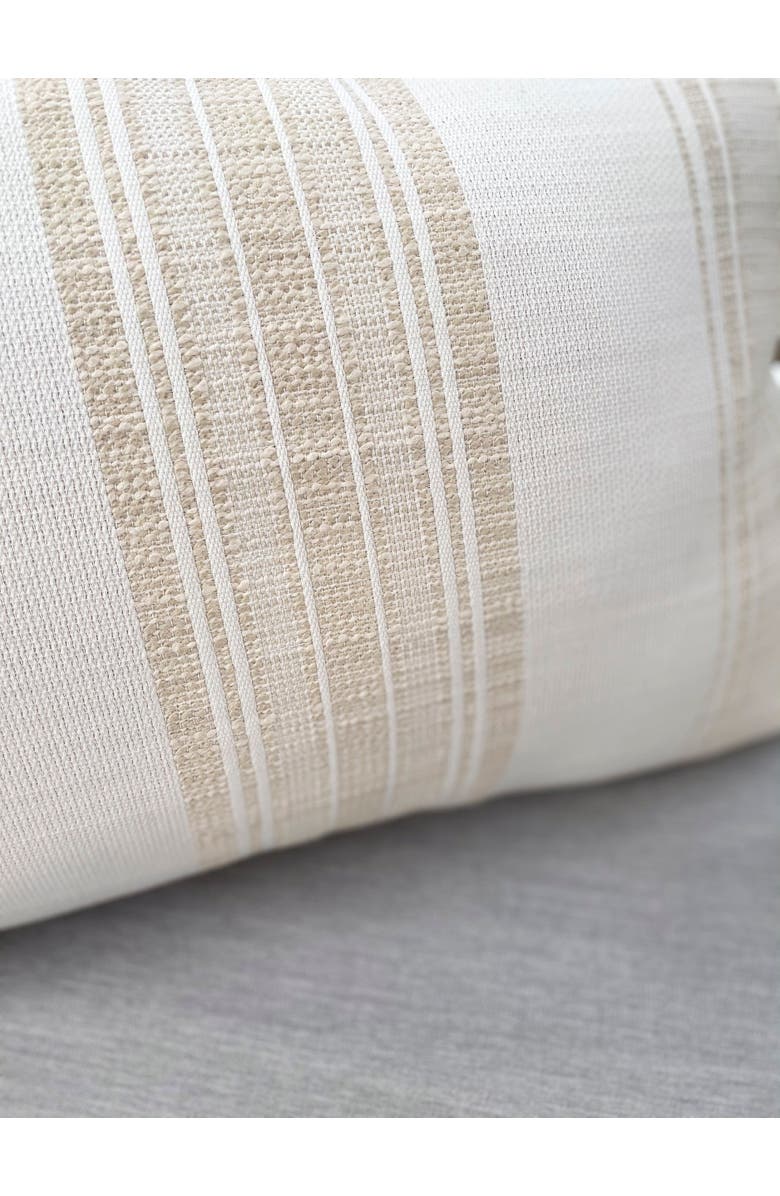 Anaya Beach Club White Stripe Indoor Outdoor Pillow, Alternate, color, Beige Stripe