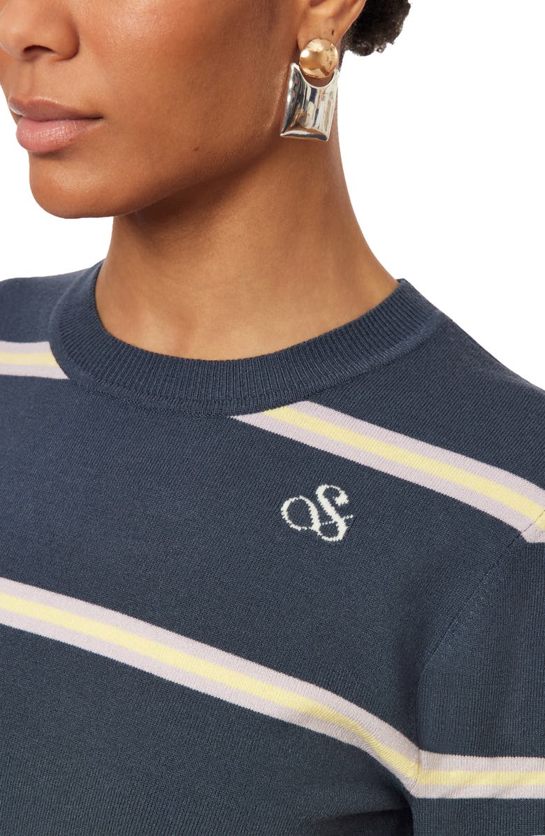 Scotch & Soda Crop Pullover Crewneck Sweater, Alternate, color, Big Dipper Sandwich Stripe