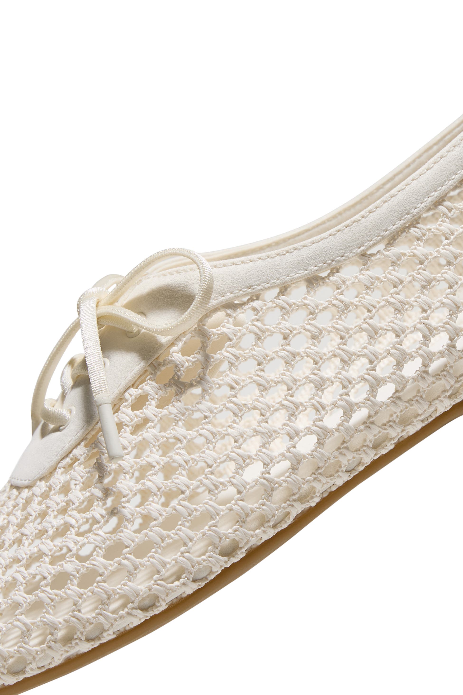 Carey Square-Toe Mesh Flats, Alternate, color, CREAM