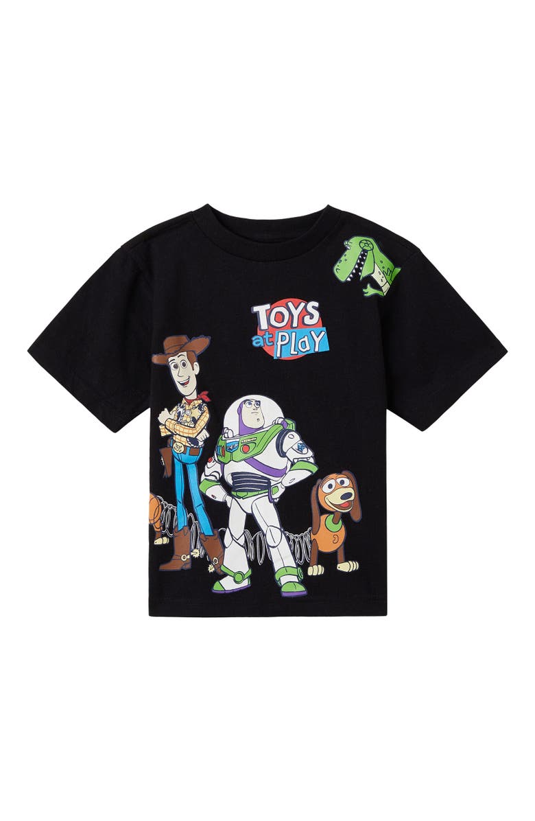 Disney Toy Story Buzz Lightyear T-Shirt & Mesh Shorts Set, Alternate, color, Black / Gray