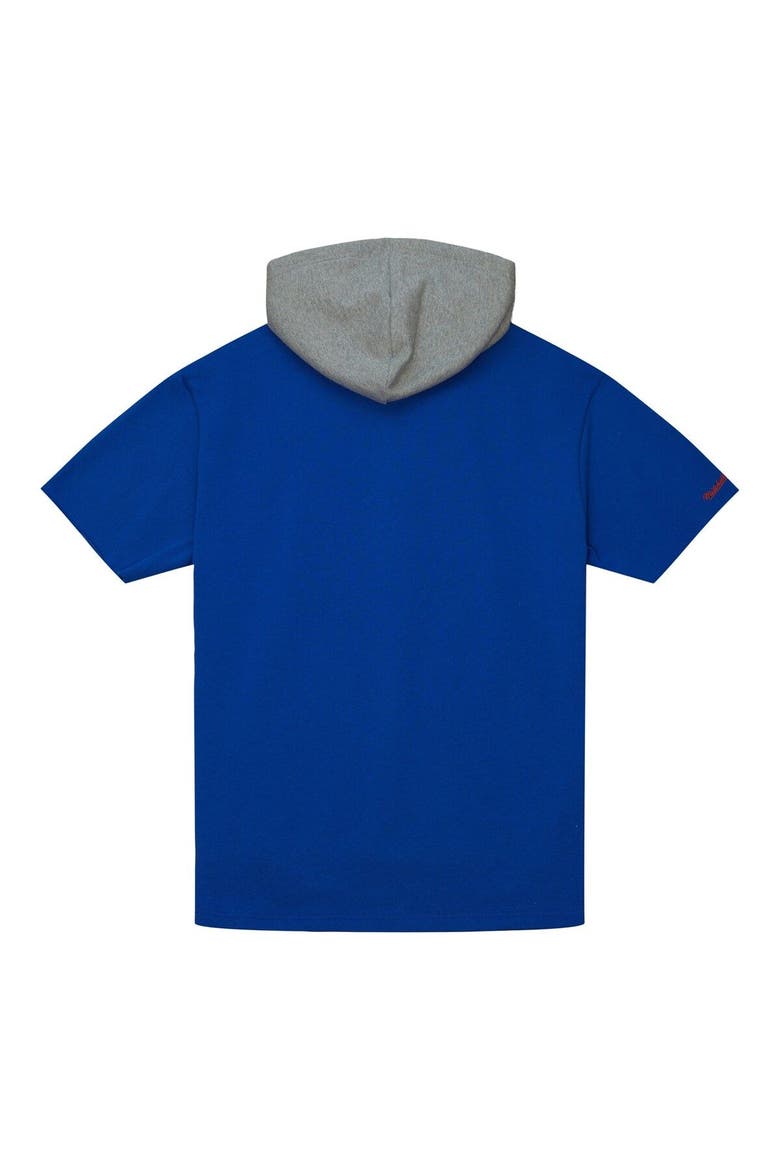 Men's Mitchell & Ness Royal Denver Broncos Postgame Short Sleeve Hoodie, Alternate, color, Royal