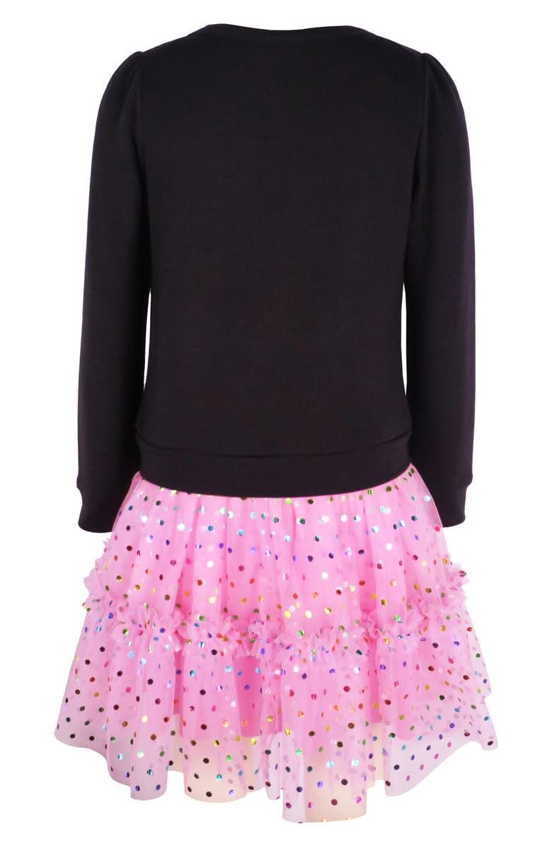 Zunie Kids' Drop Waist Sequin Tutu Dress, Alternate, color, Black/ Pink