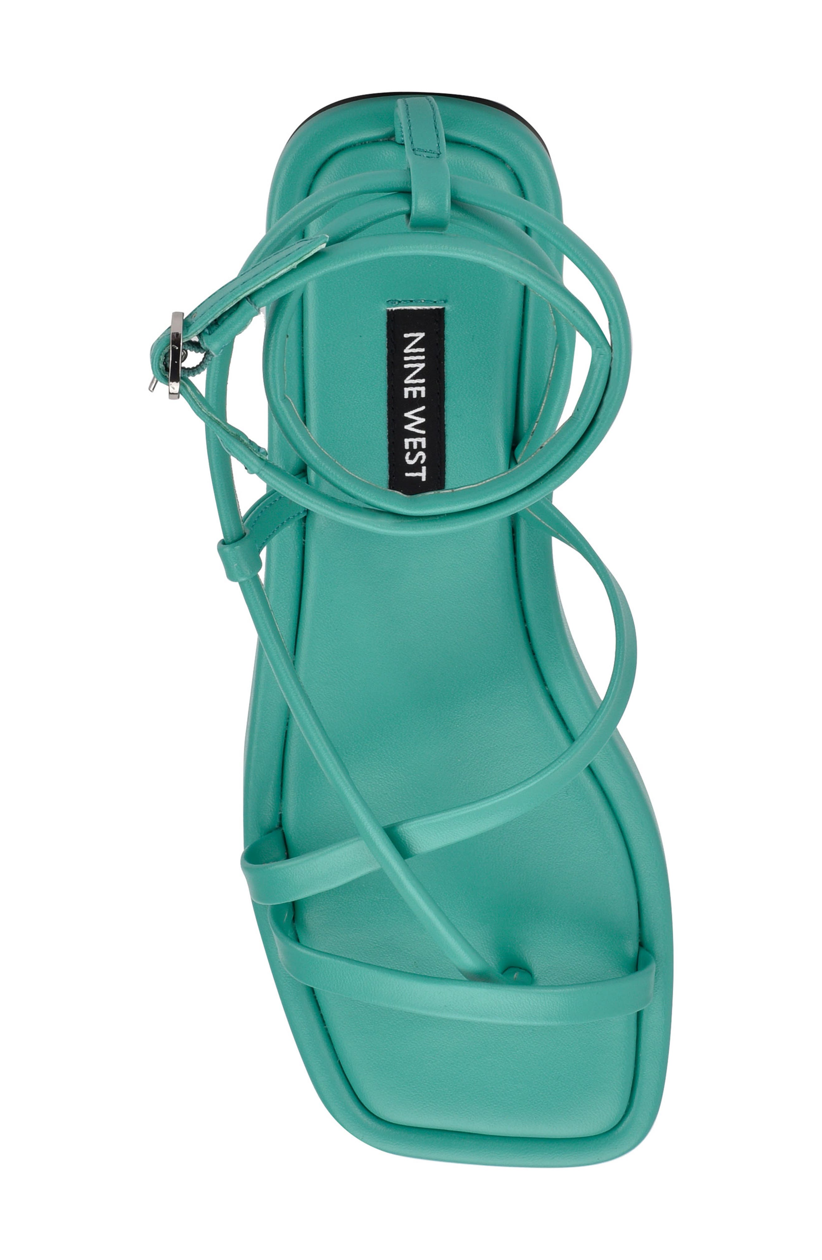 Nine West Waren Strappy Sandal, Alternate, color, Cyan Green