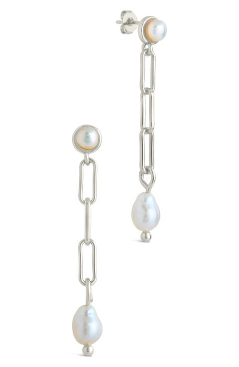 Fayelynn Cultured Pearl Chain Drop Earrings