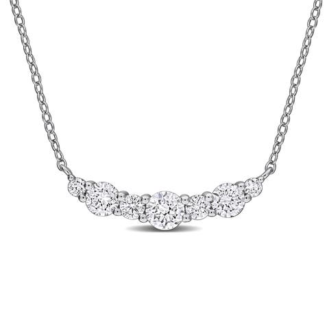 Lab-Grown Diamond Curved Bar Necklace