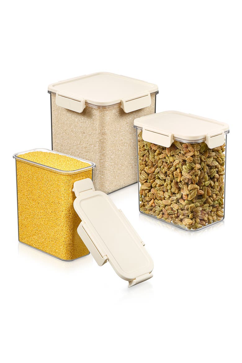 3-Piece Airtight Food Storage Container Set, Alternate, color, NO COLOR