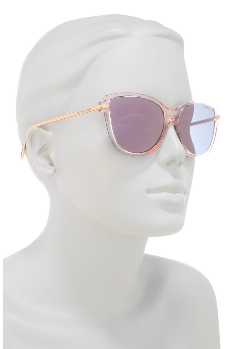 56mm Cat Eye Sorrento Sport Sunglasses, Alternate, color, PINK ROSE GOLD MIRROR