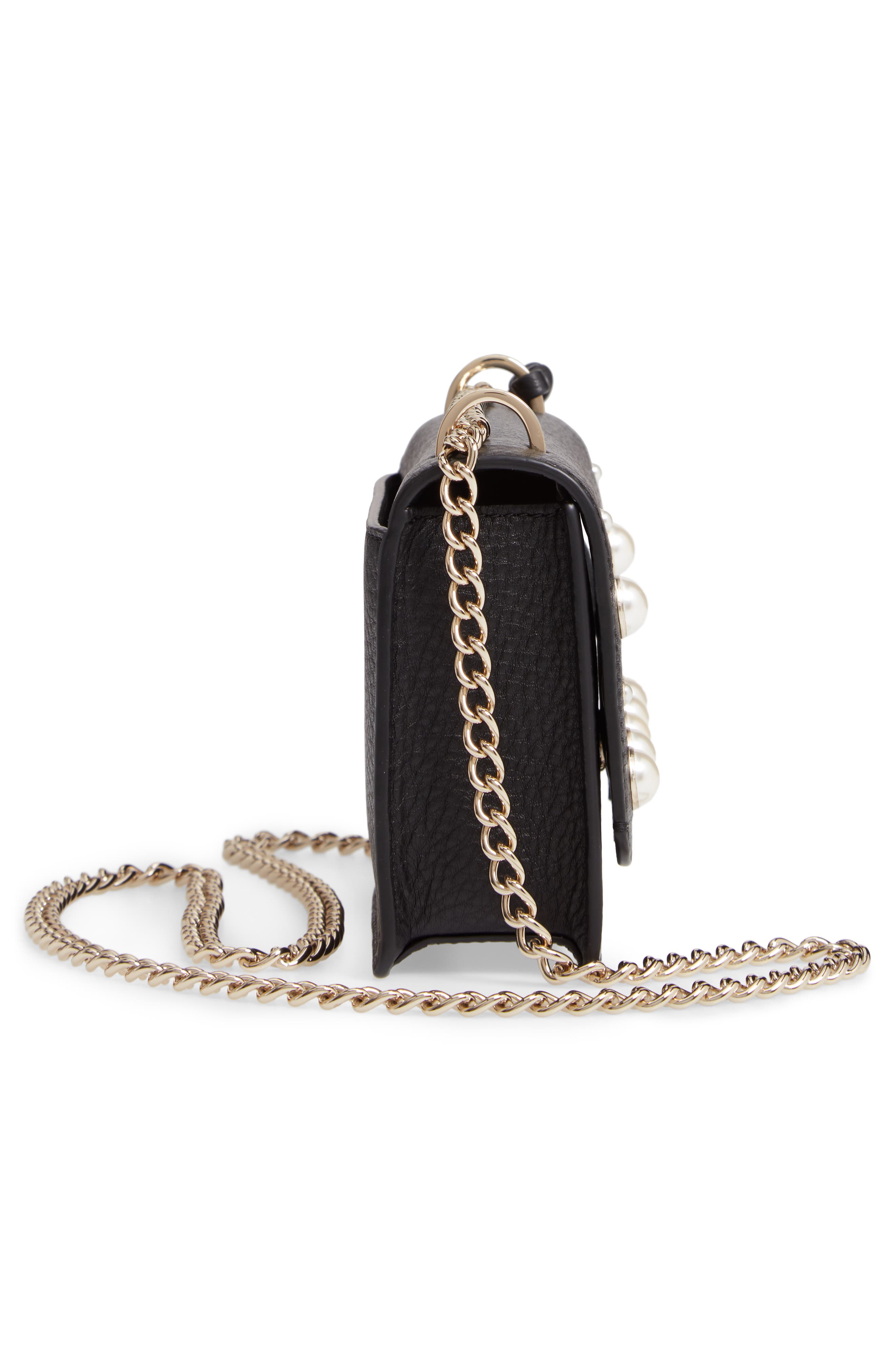 hayes street - hazel studded leather crossbody bag, Alternate, color, BLACK