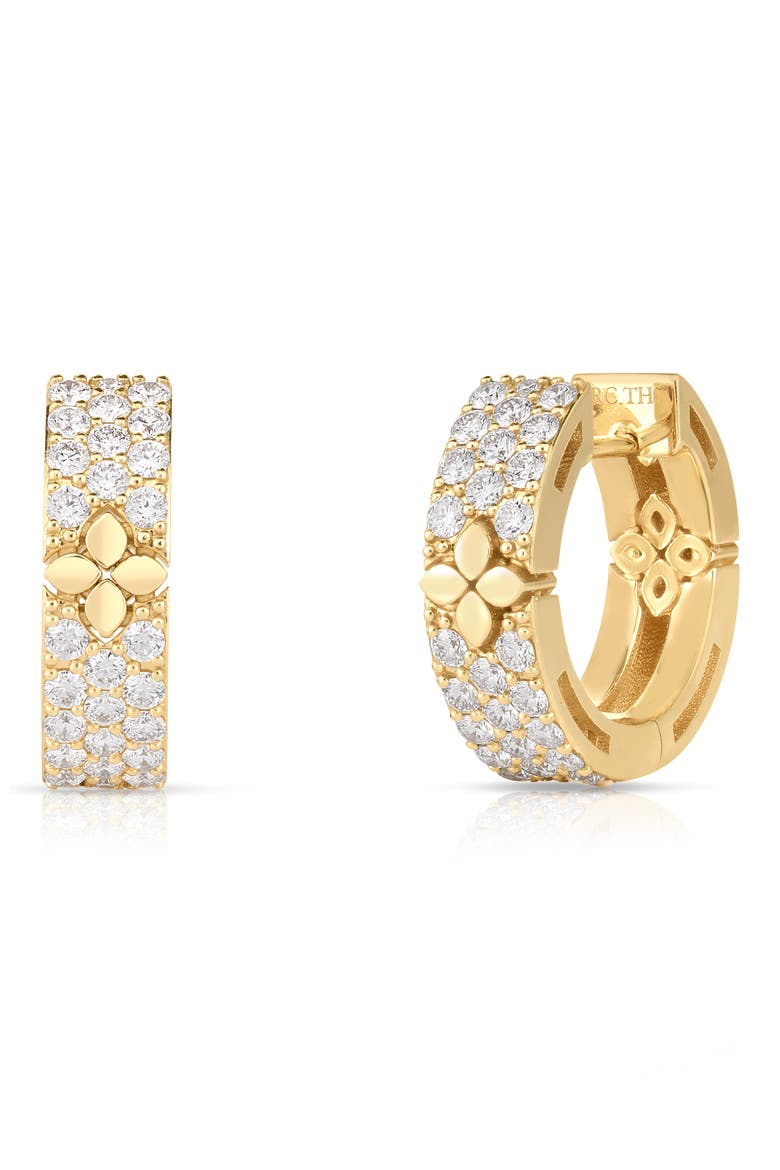 Love in Verona Diamond Hoop Earrings, Main, color, YELLOW GOLD